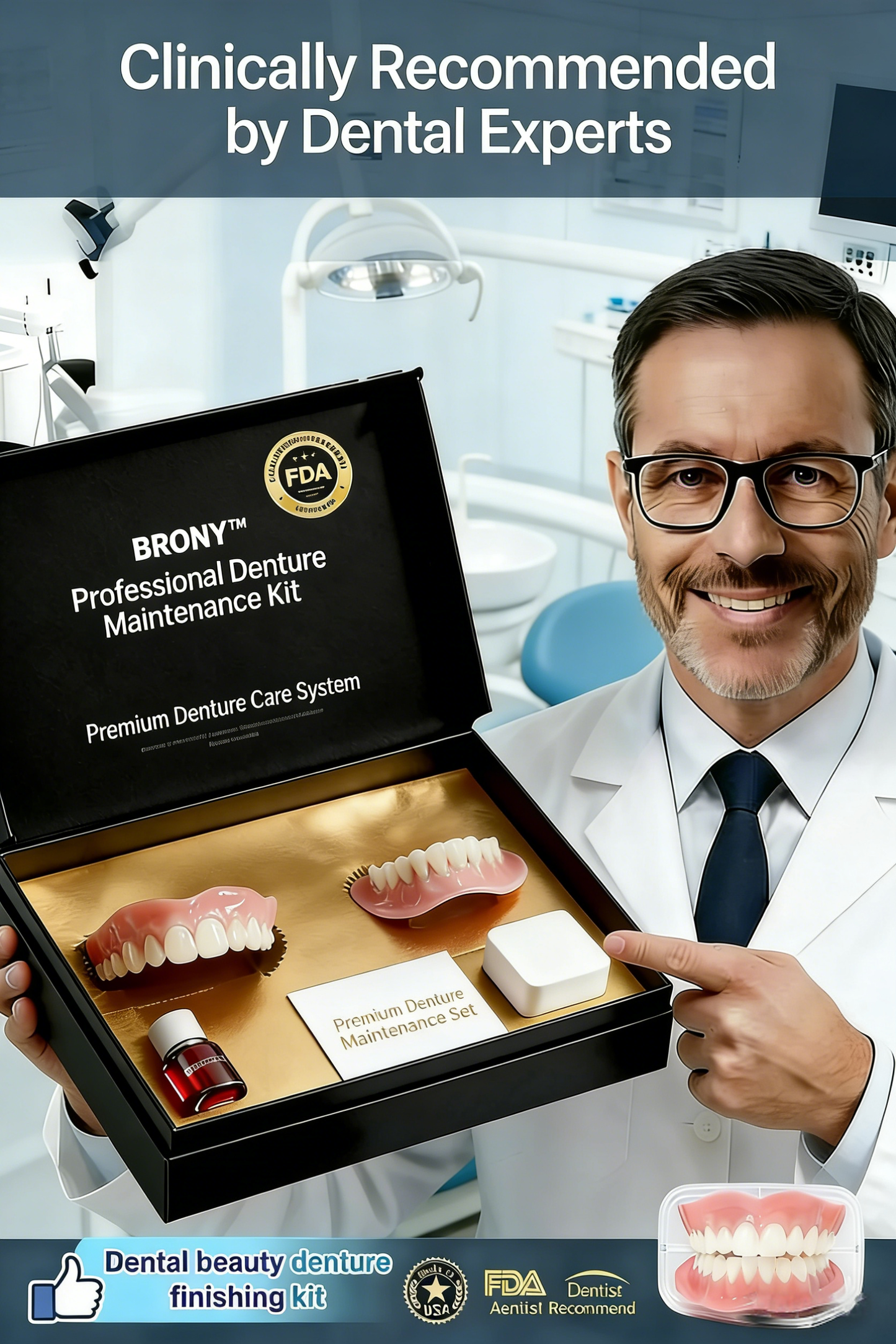 🔥🔥🔥Ends Today: 70% OFF!🦷BRONY™ Custom-Fit Full Functional Dentures Make you more confident